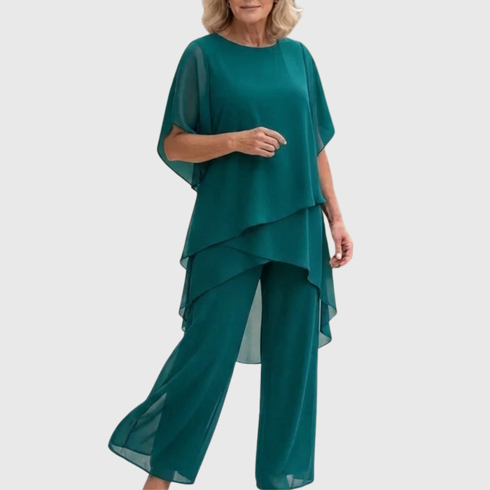 Linda | Set with draped palazzo pants