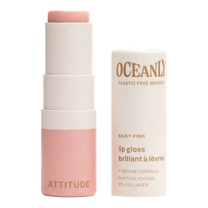 Lip gloss with packaging labeled 'Attitude' and 'Oceanly' on a white background.
