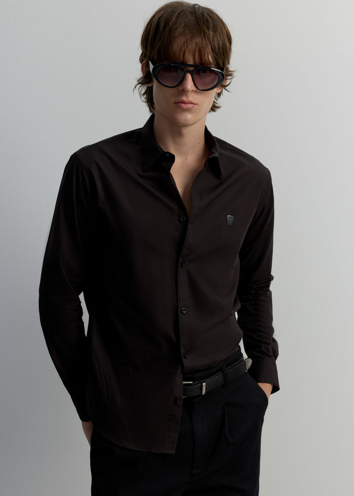 LONG-SLEEVE POPLIN SHIRT