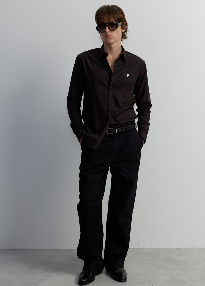 LONG-SLEEVE POPLIN SHIRT