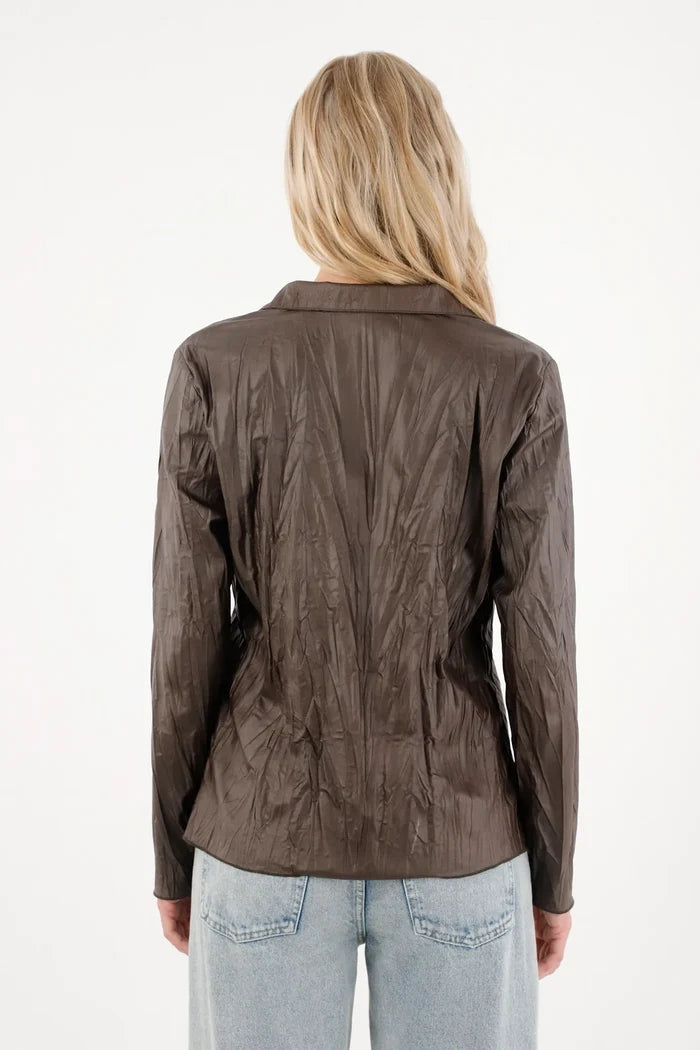 Long Sleeve Shirt in Synthetic Fabric Green for Women