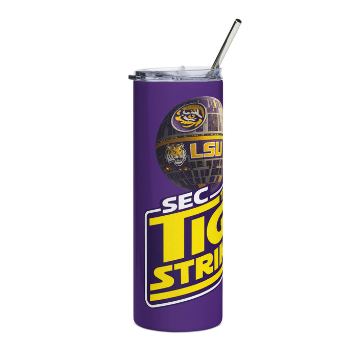 LSU Tiger Strike Back Stainless Steel Tumbler — 20oz Travel Cup