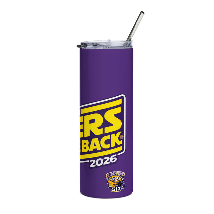 LSU Tiger Strike Back Stainless Steel Tumbler — 20oz Travel Cup