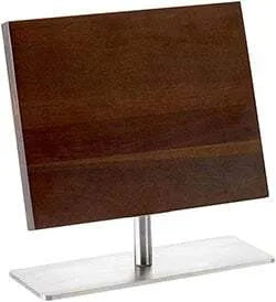Magnetic Knife Board on Stand - Acacia Wood and Stainless Steel (11 3/8" X 9")