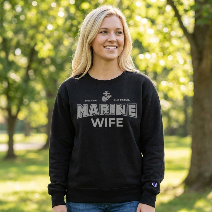 Marines Family Women's Champion Crewneck Sweatshirts