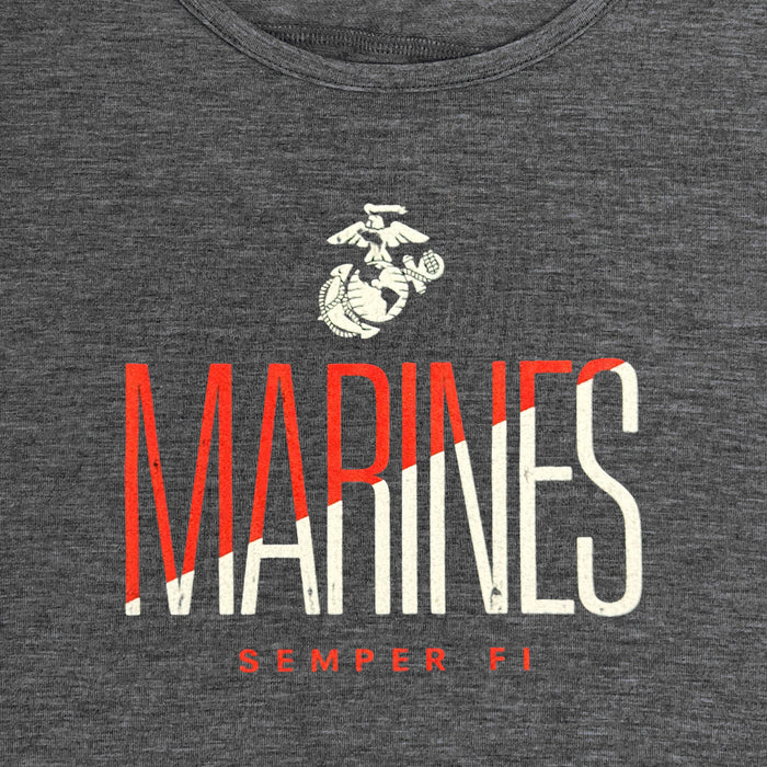 Marines Ladies Under Armour Breezy Sport Tank (Black Heather)