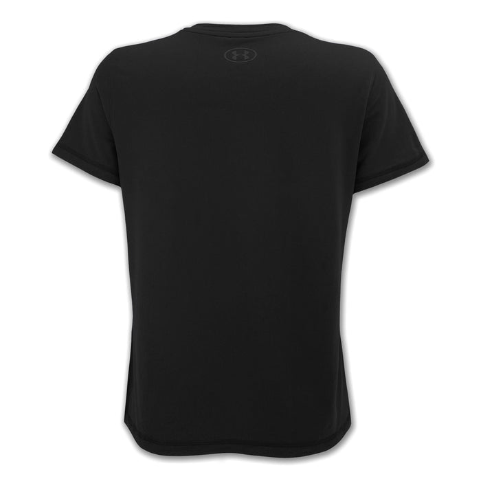 Marines Ladies Under Armour Tech Stretch T-Shirt (Black)