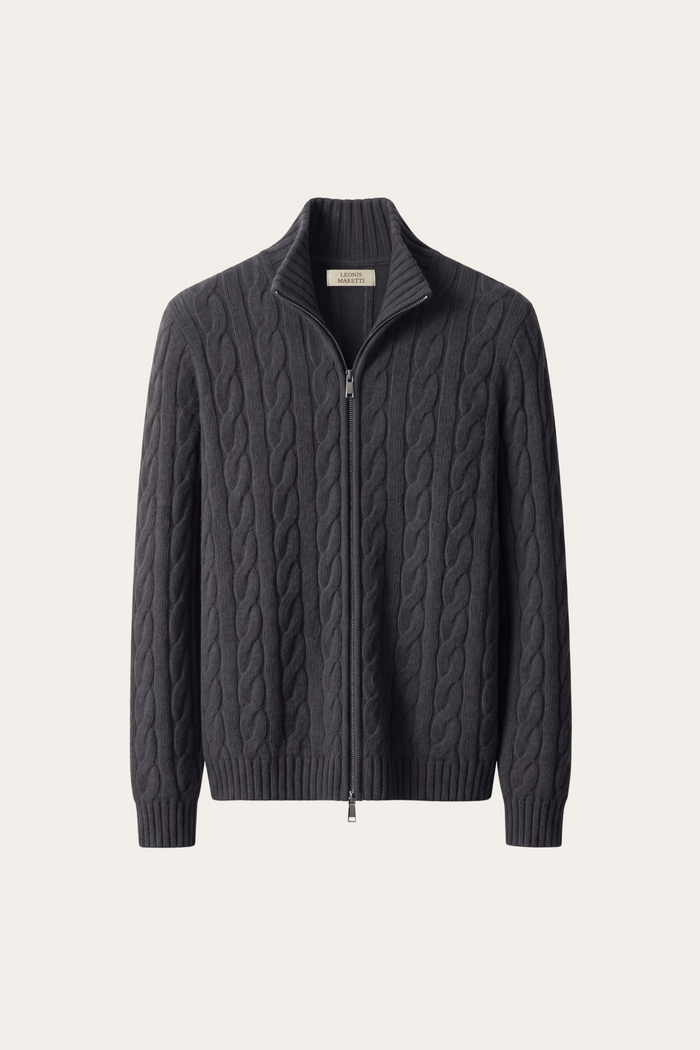 Massimo Zip Cardigan Dark Grey