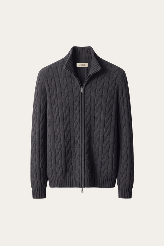 Massimo Zip Cardigan Dark Grey