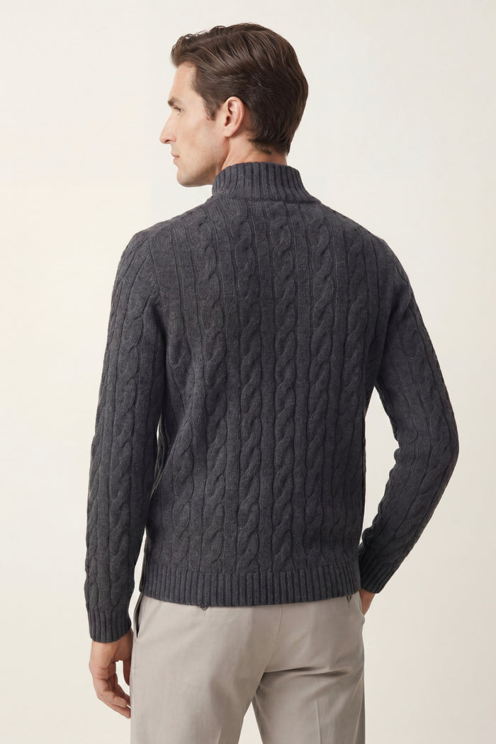 Massimo Zip Cardigan Dark Grey