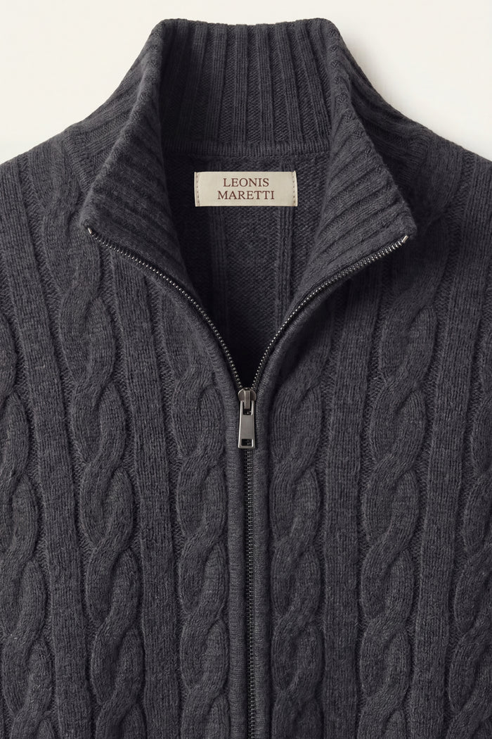 Massimo Zip Cardigan Dark Grey