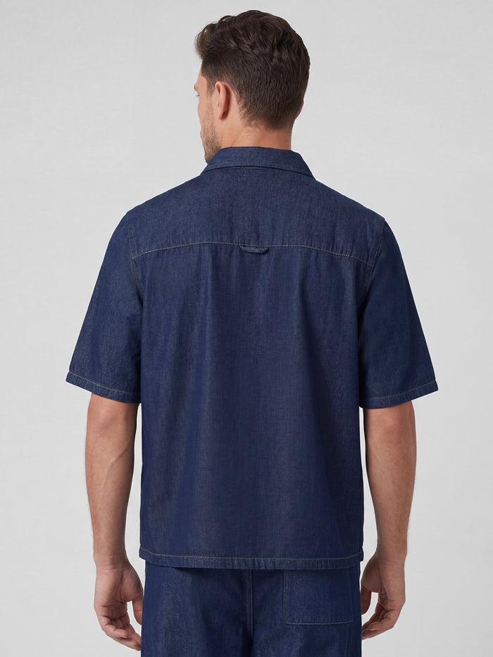 Men's 100% Cotton Regular Fit Denim Shirt Blue
