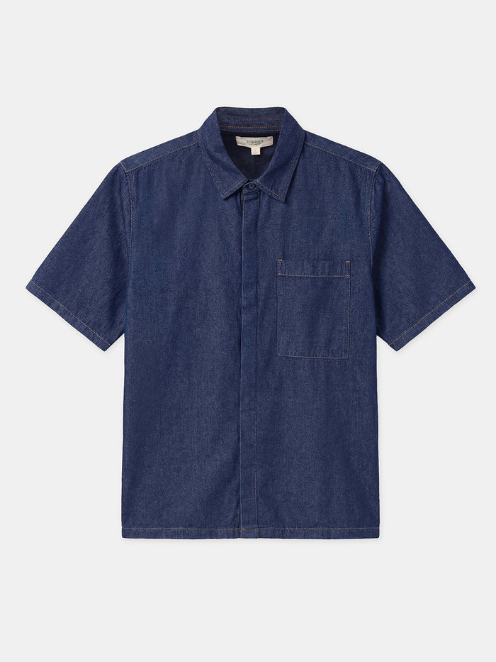 Men's 100% Cotton Regular Fit Denim Shirt Blue