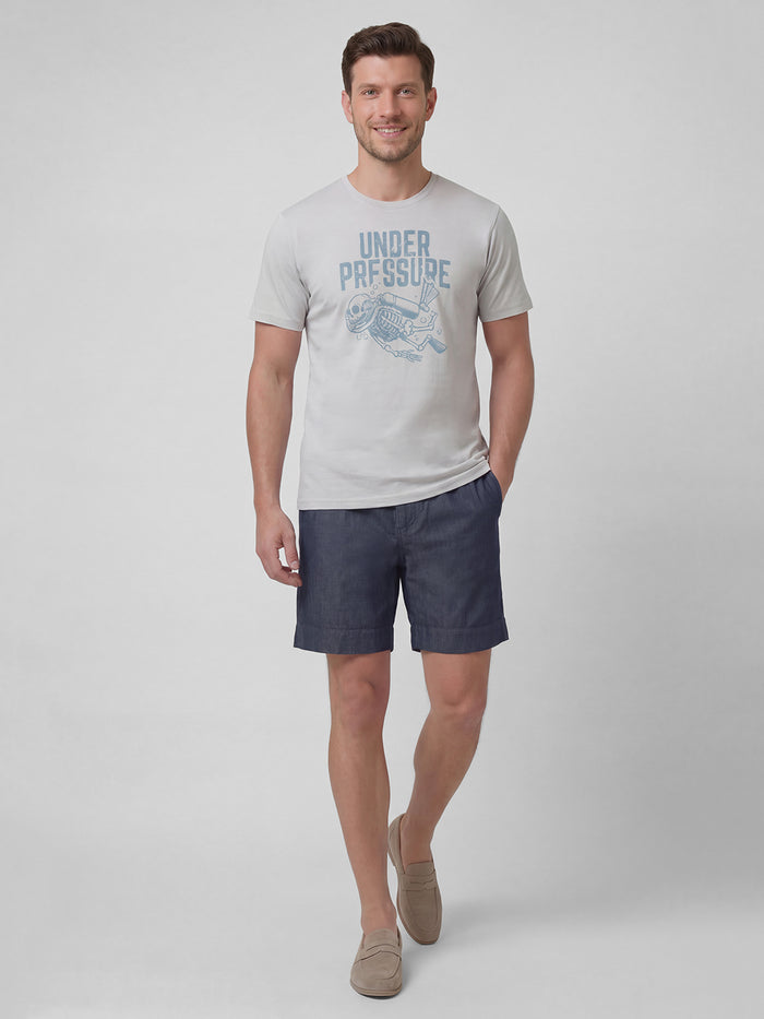 Men's 100% Cotton Regular Fit Denim Shorts Blue