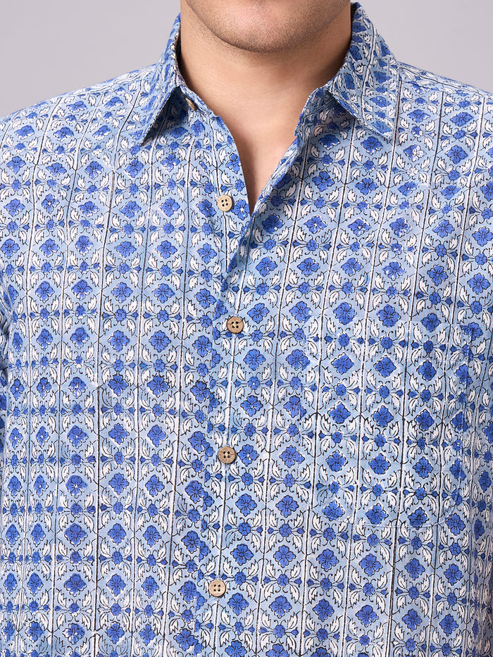 Men's 100% Cotton Regular Fit Short Sleeve Shirt Navy