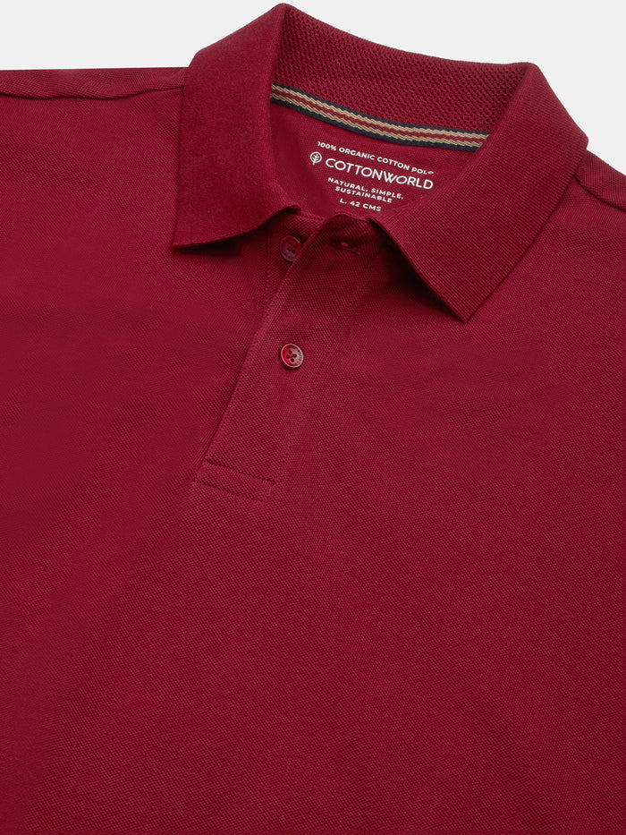 Men's 100% Organic Cotton Half Sleeves Regular Fit T-shirt Red