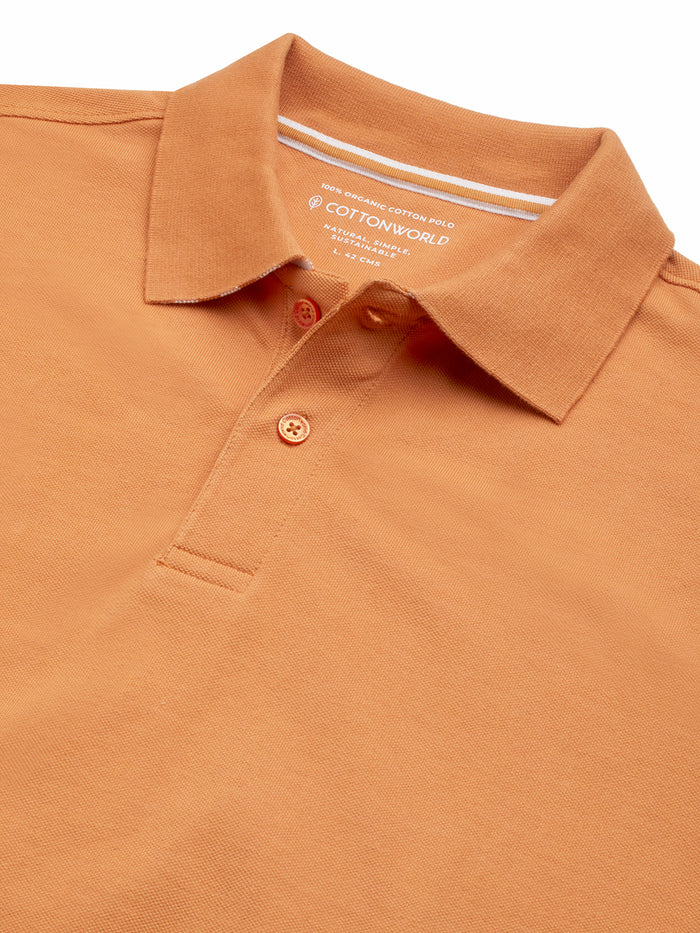 Men's 100% Organic Cotton Regular Fit Tshirt Orange