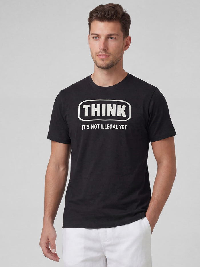 Men's 100% Organic Cotton Round Neck Regular Fit Tshirt Black