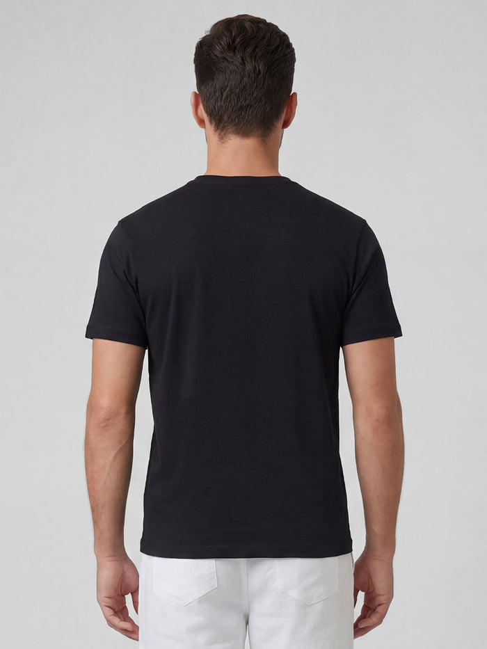 Men's 100% Organic Cotton Round Neck Regular Fit Tshirt Black