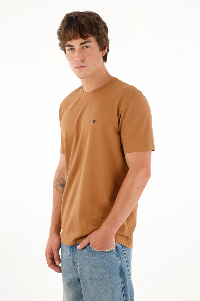 Men's Anti-Pilling Brown T-Shirt