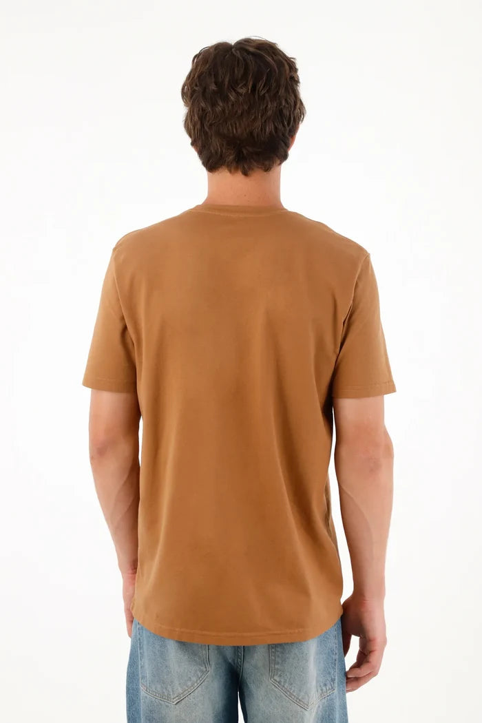 Men's Anti-Pilling Brown T-Shirt