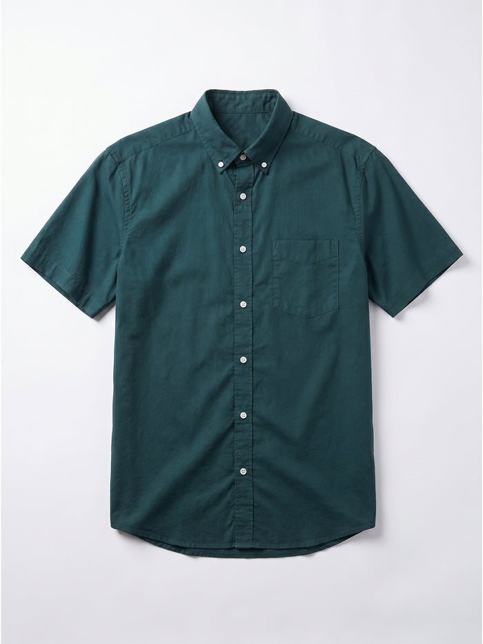 Men's Green Oxford 100% Cotton Regular Fit Shirt