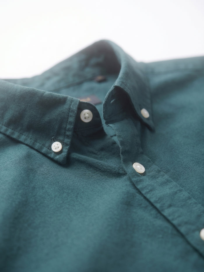 Men's Green Oxford 100% Cotton Regular Fit Shirt