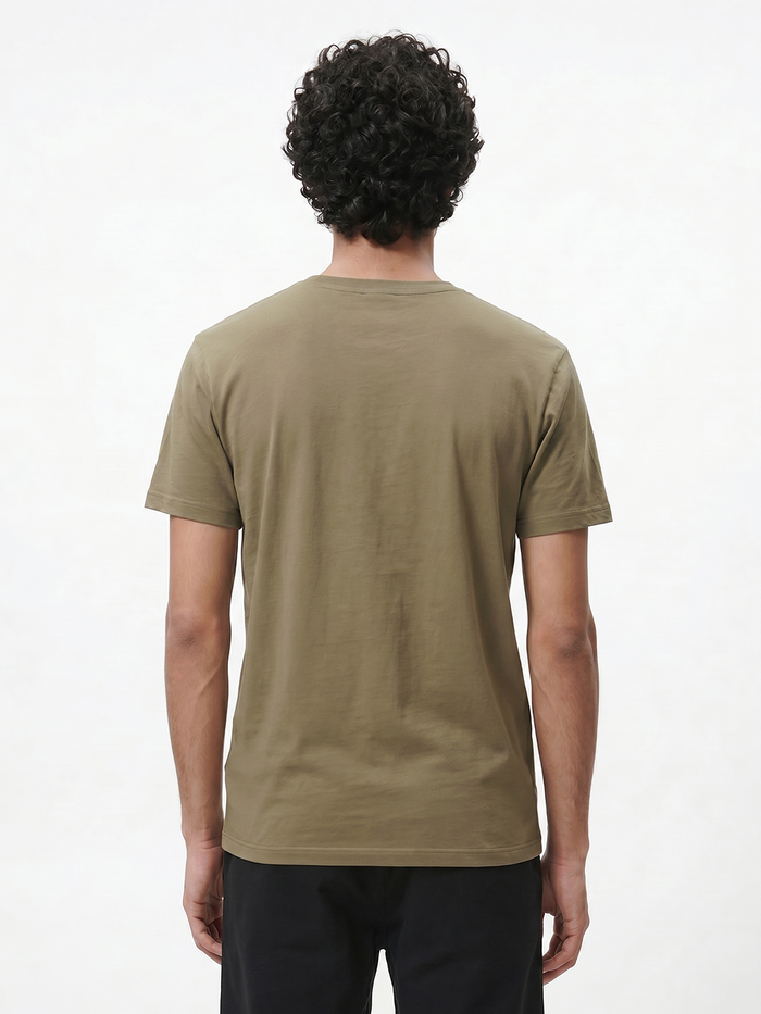 Men's Khaki Cotton Bamboo Elastane Regular Fit Tshirt