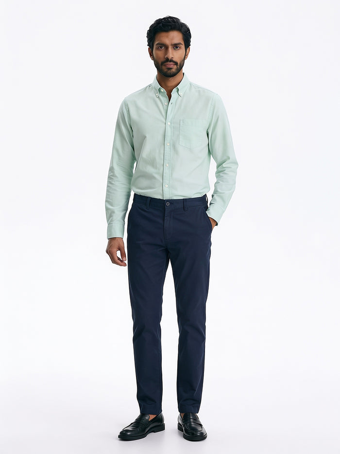 Men's Mint 100% Cotton Regular Fit Shirt