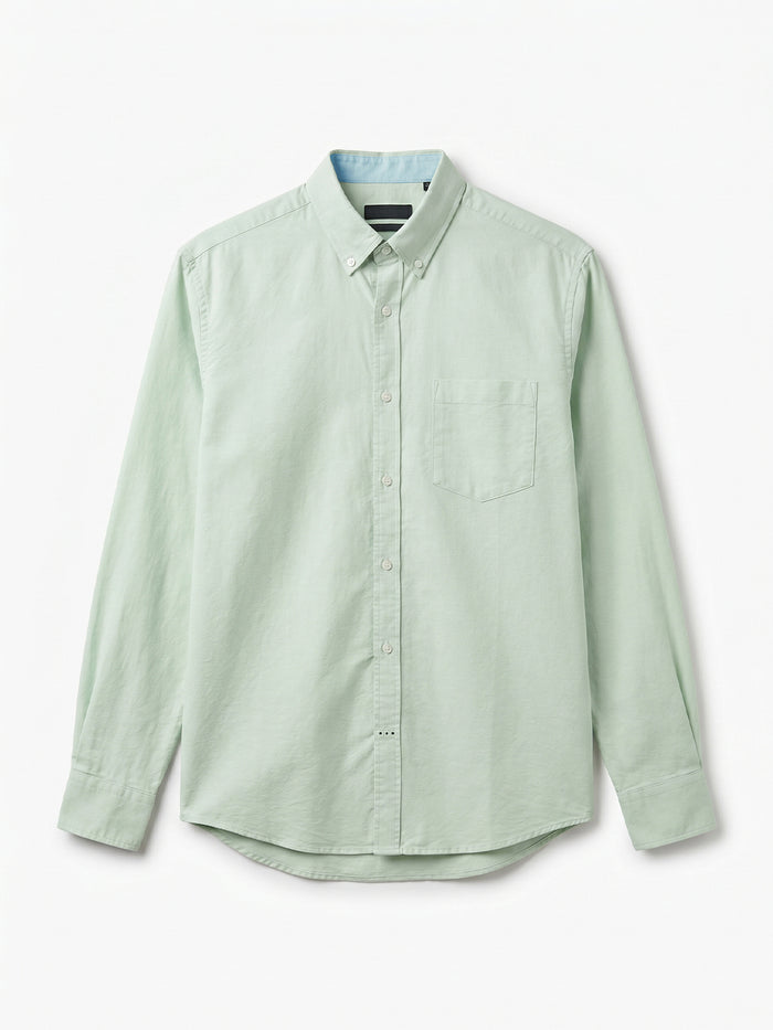 Men's Mint 100% Cotton Regular Fit Shirt