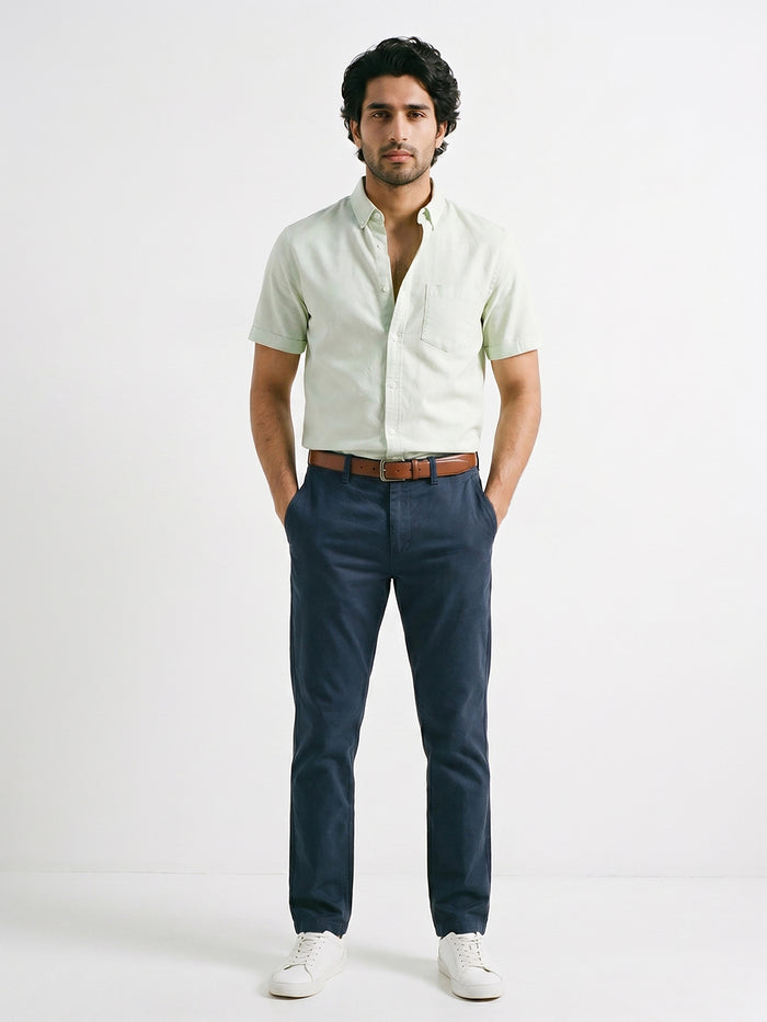 Men's Mint Oxford 100% Cotton Regular Fit Shirt