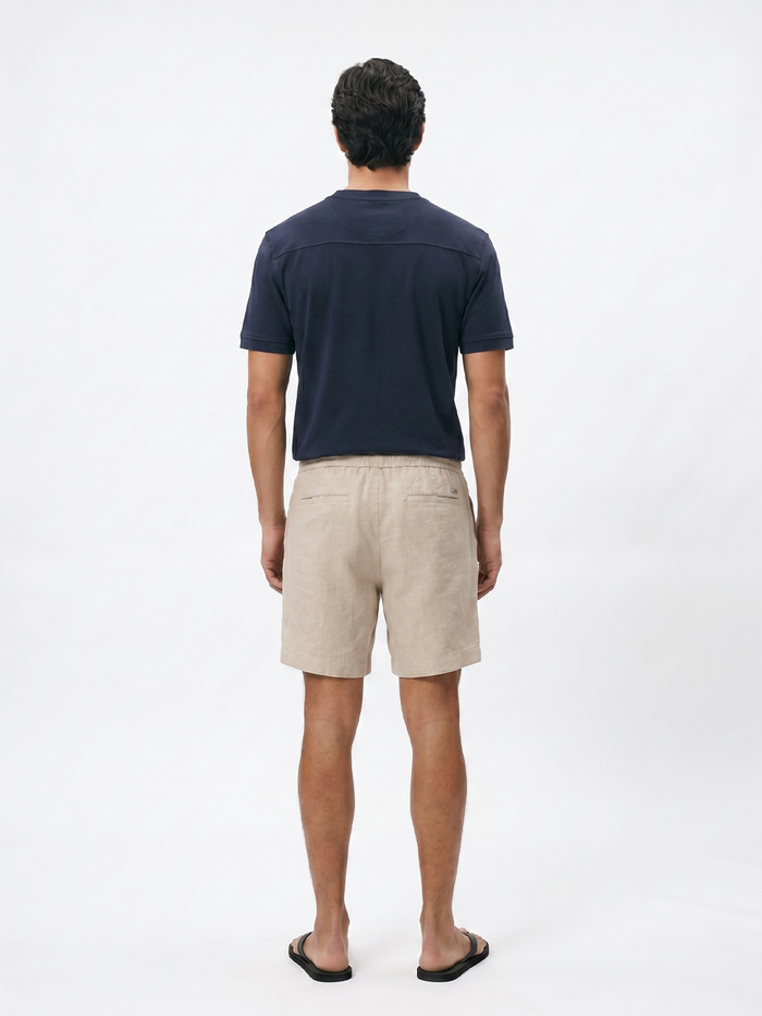 Men's Natural Cotton Linen Regular Fit Shorts