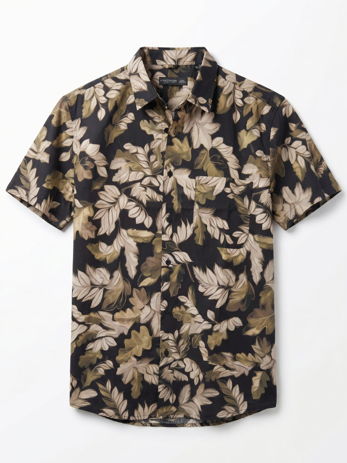 Men's Olive Modal Cotton Regular Fit Shirt