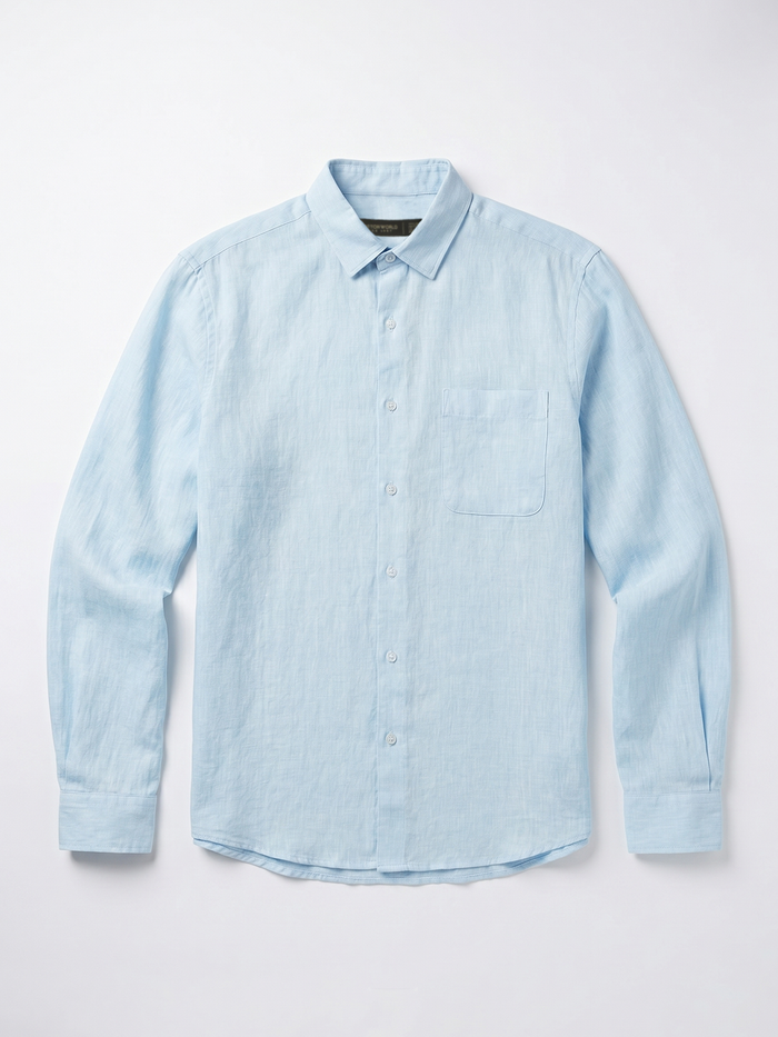 Men's Sky 100% Linen Regular Fit Shirt