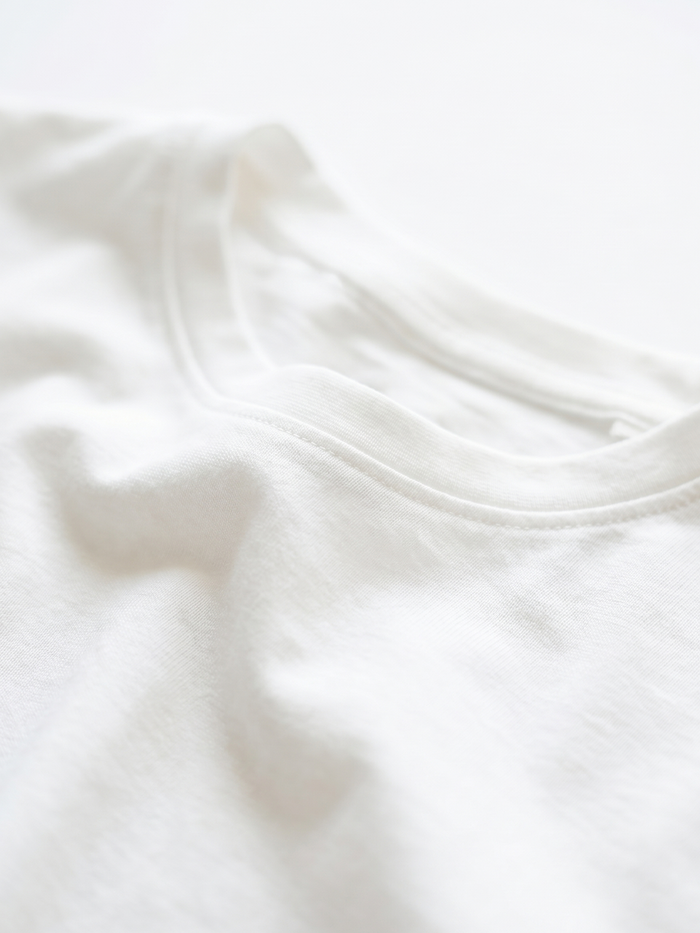 Men's White Cotton Bamboo Elastane Regular Fit Tshirt