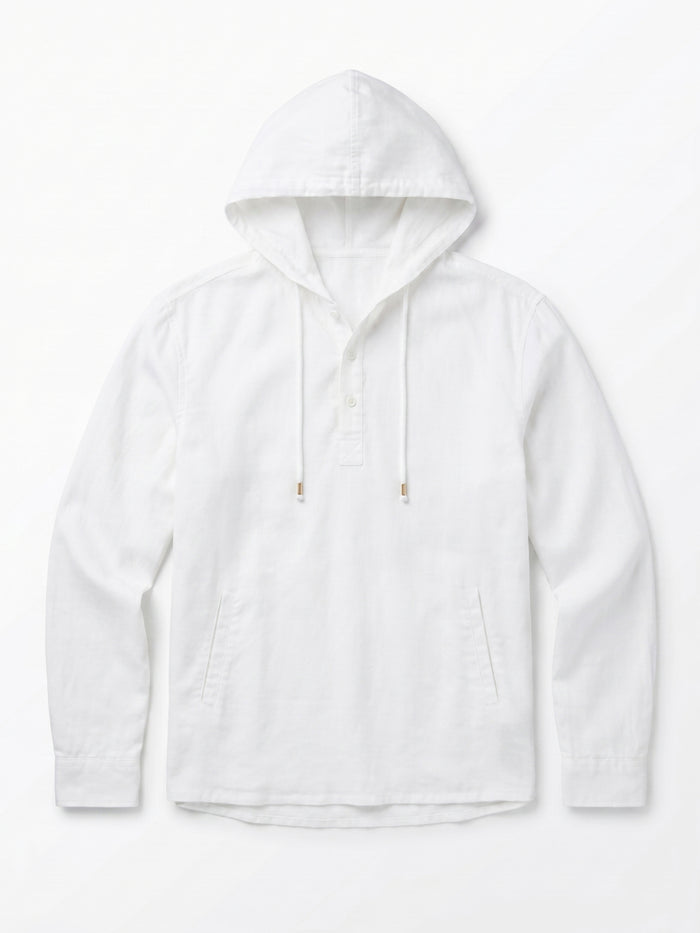 Men's White Linen Cotton Regular Fit Shirt