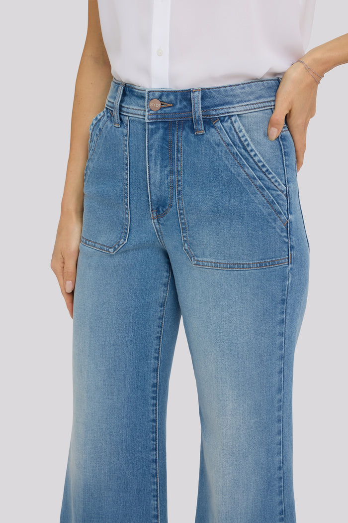 Mia Palazzo Ankle Jeans - Port Sea