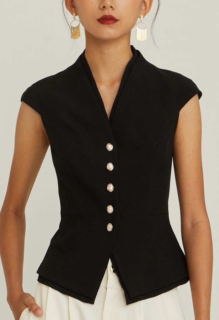 Midnight Pearl Vest Top