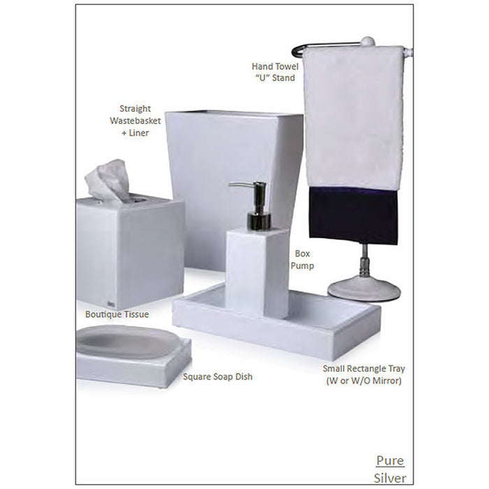 Mike & Ally Essentials Basic Enamel Bath Accessories - Silver Trim