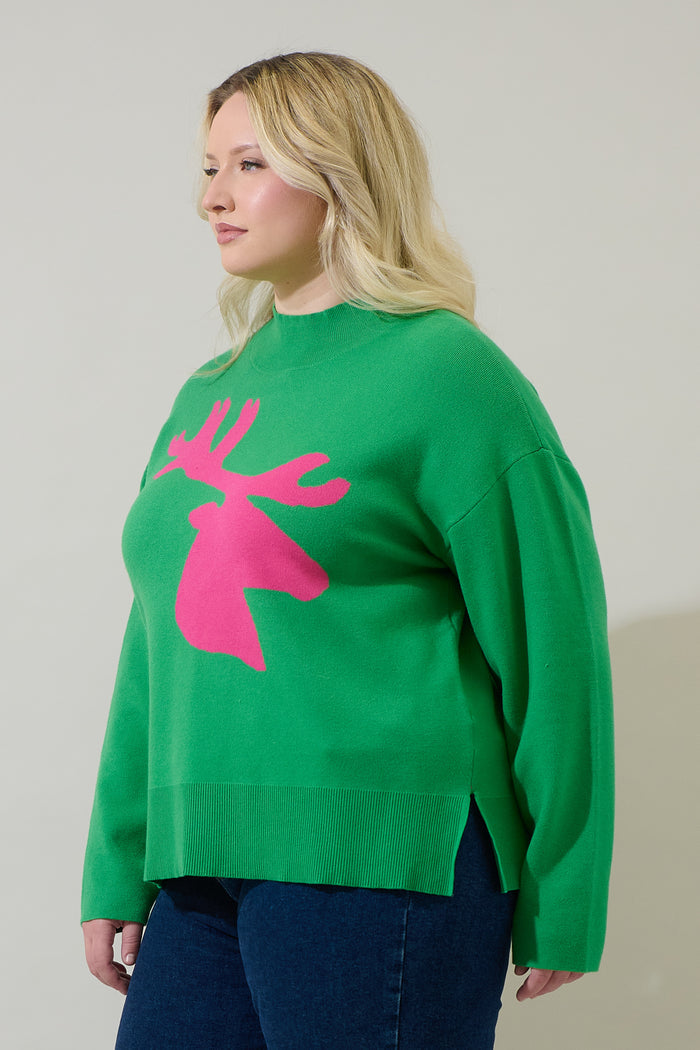 Milly Moose Mock Neck Sweater Curve