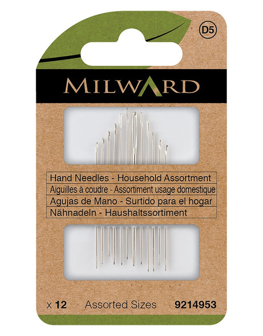 Milward Green Hand Sewing Needles - Household Assorted (12 Pack)