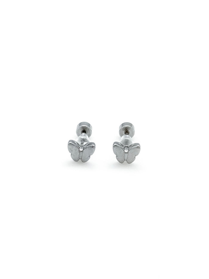 butterfly silver studs