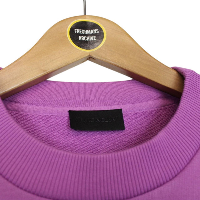 Moncler Maglia Purple Logo Print Cotton Sweatshirt Jumper