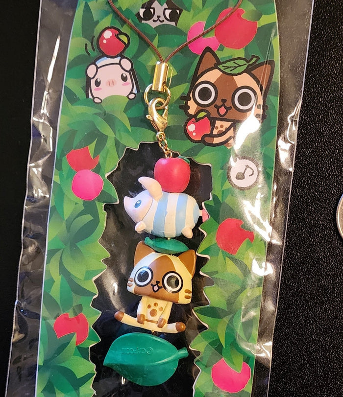 Monster Hunter Cat Palico / Poogie Kasanaru Diorama Mascot Keychain Figures Strap (Version B)