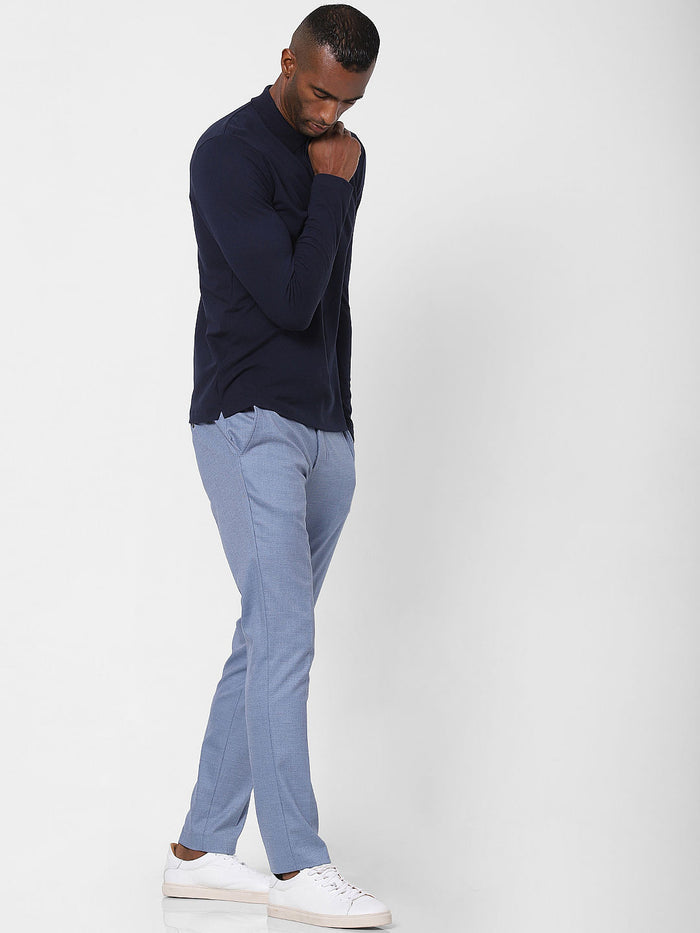 Navy Blue Polo Neck T-Shirt