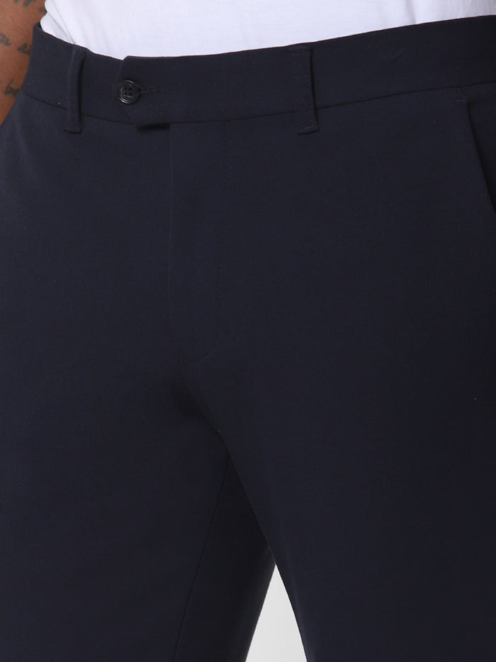 Navy Blue Slim Fit Formal Trousers