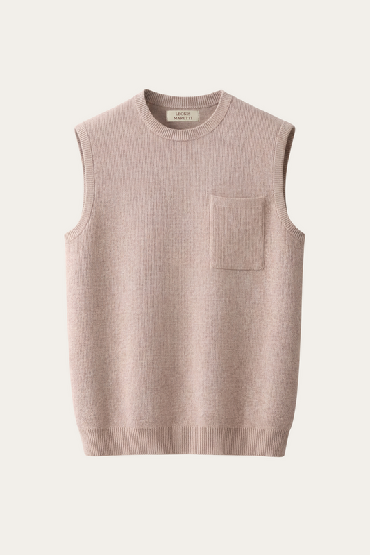 Nerio Extra-Fine Crew Vest Beige