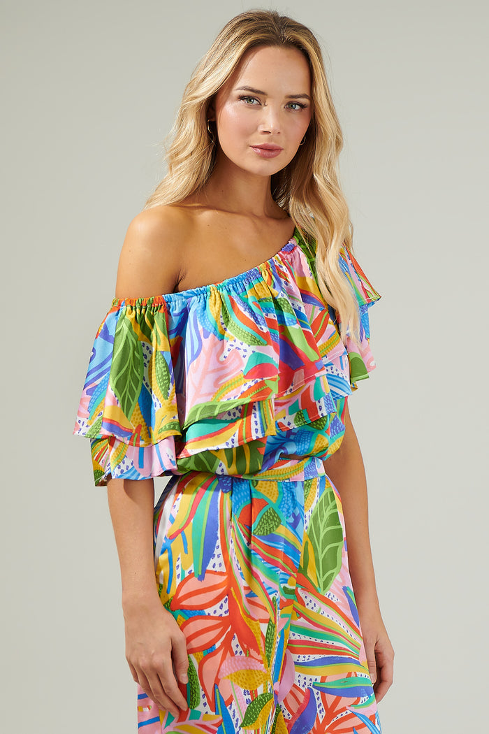 New Guinea Tropical One Shoulder Top