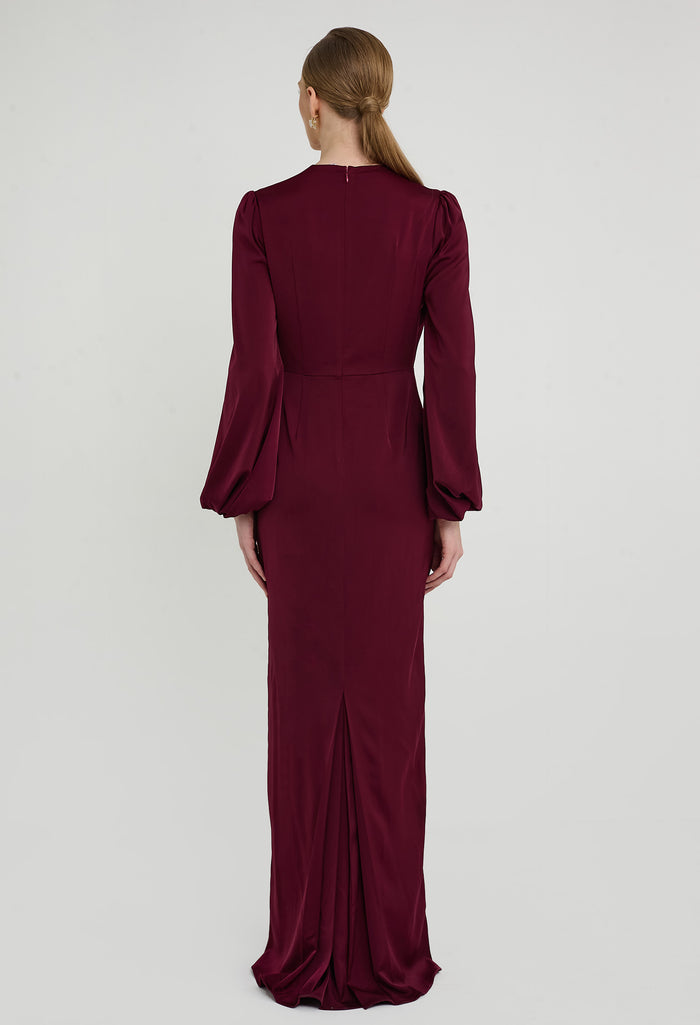 nichii x NURITA HARITH Lustre Inverted V Pleated Maxi Dress