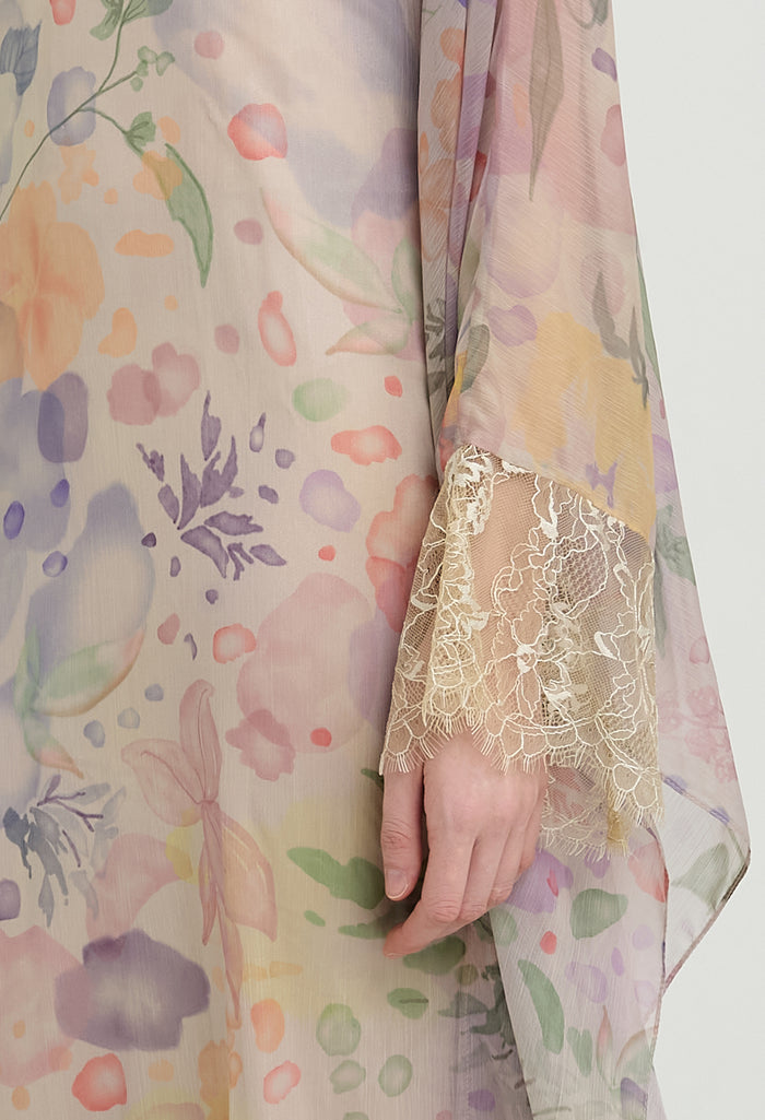 nichii x NURITA HARITH Serene Floral Lace Kaftan